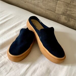 TOMS Sunrise Navy Suede Mules